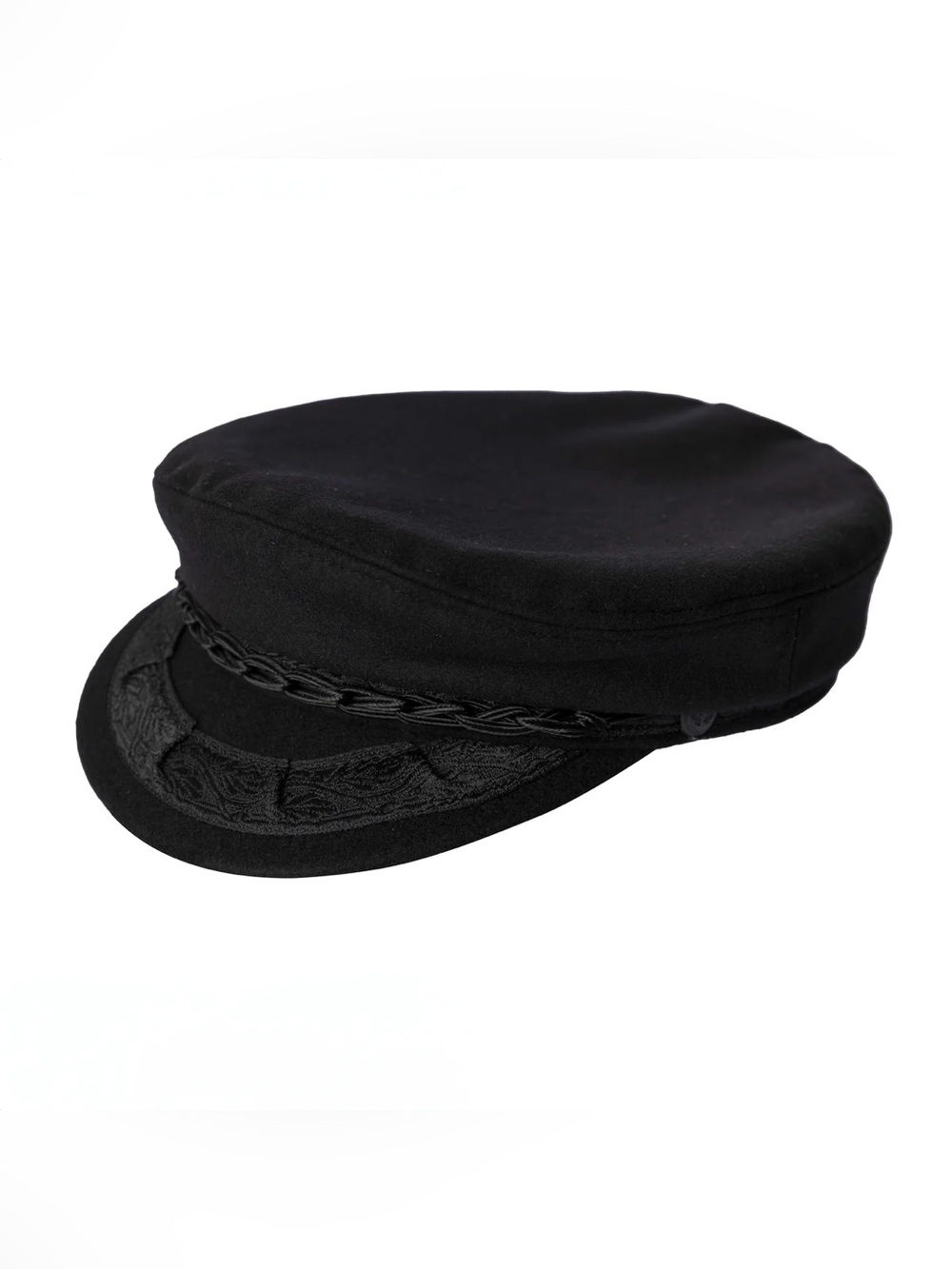 Authentic Greek Fisherman's Cap - Wool - Black - 6 3/4 - (21 1/4 Inches - 54 cm)